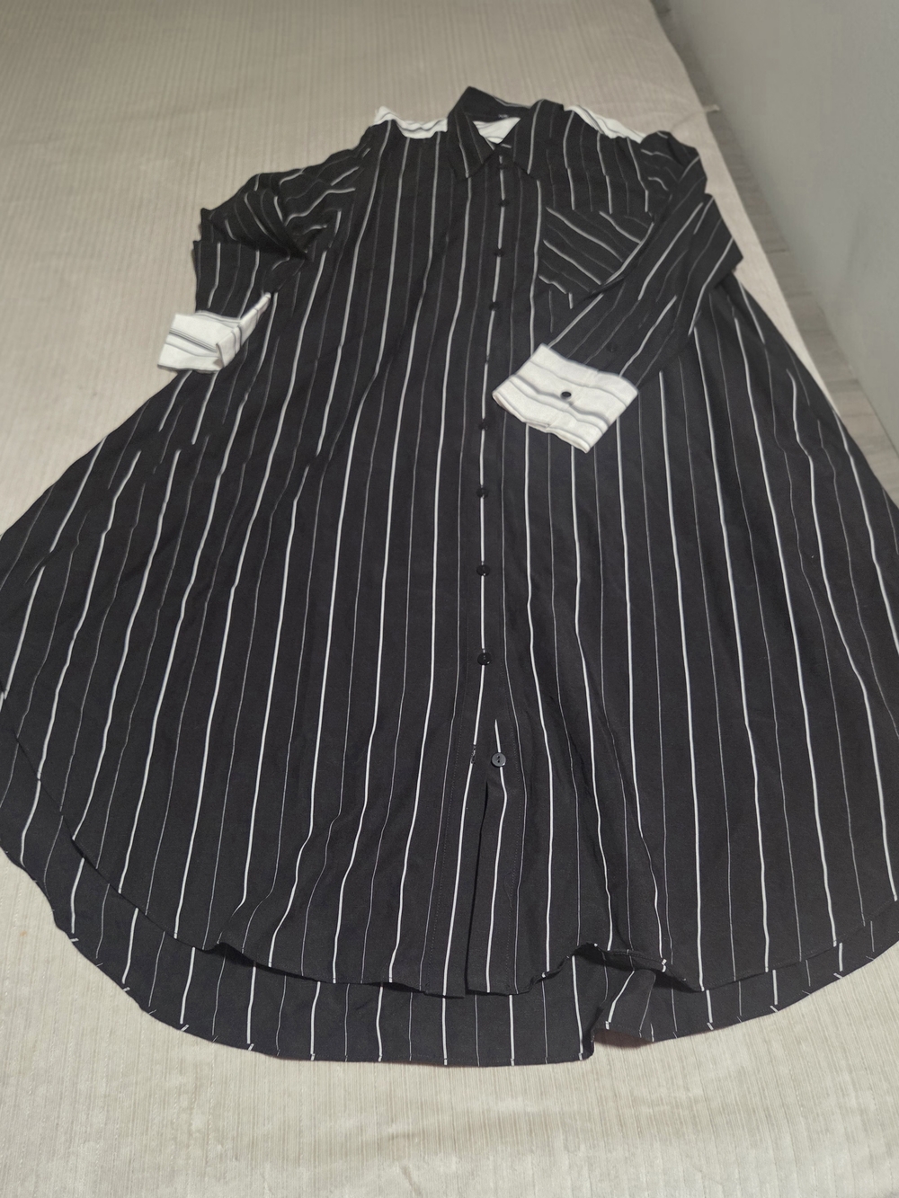 Ruti striped Maxi Dress Shirt Button Down Long Sleeve